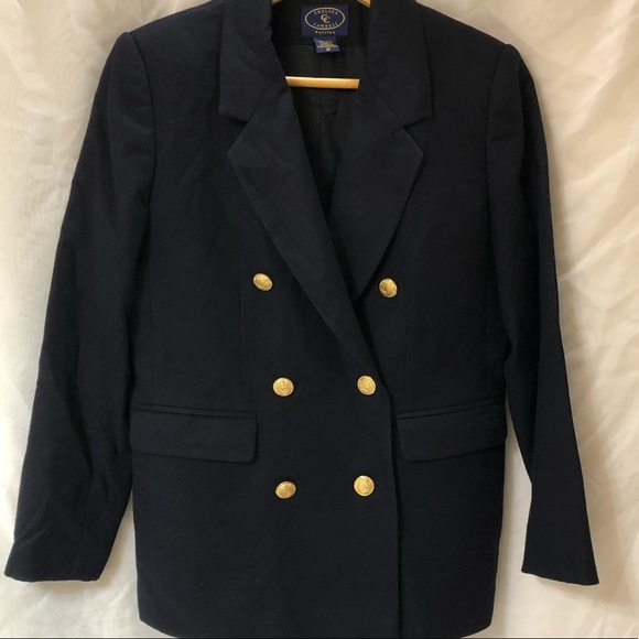 Vintage 100%Wool Navy Military Buttoned Blazer - Picture 4 of 11